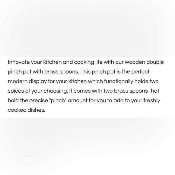 Karma acacia wood double pinch bowl with brass spoons - NWT - Picture 3 of 16